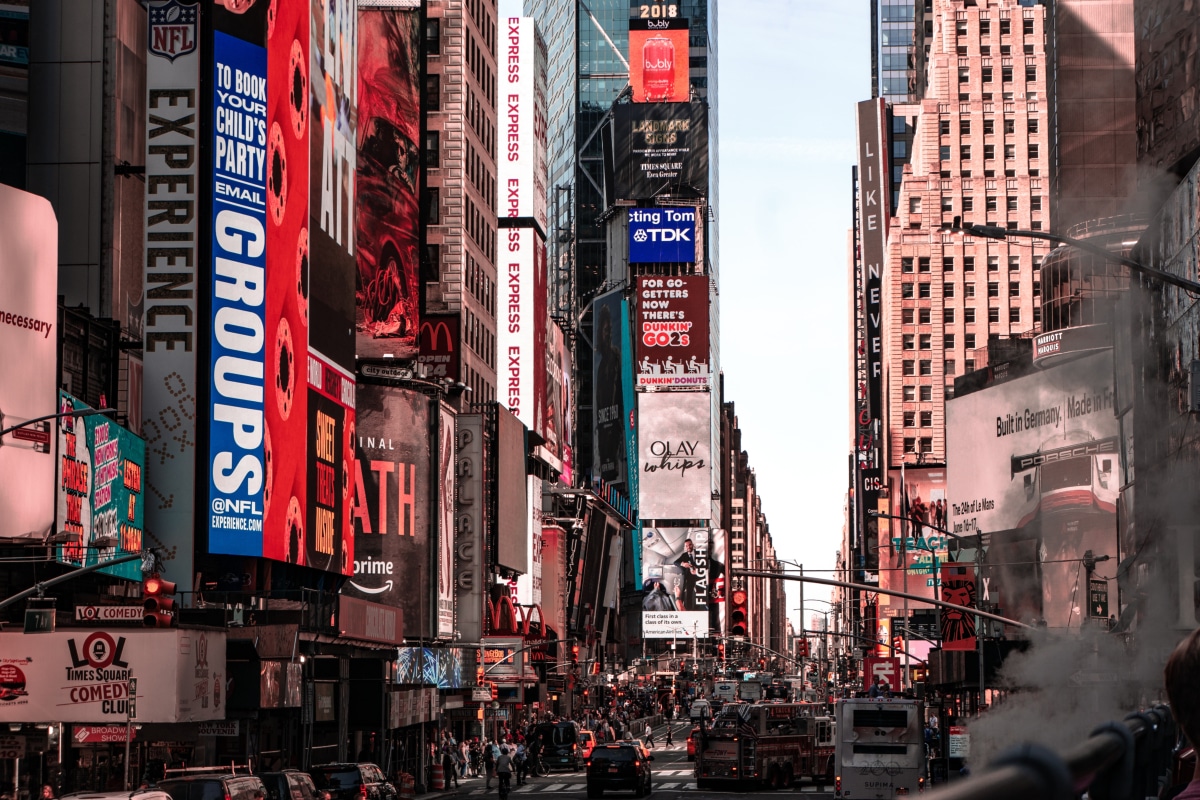 Outdoor LED Signage in Road