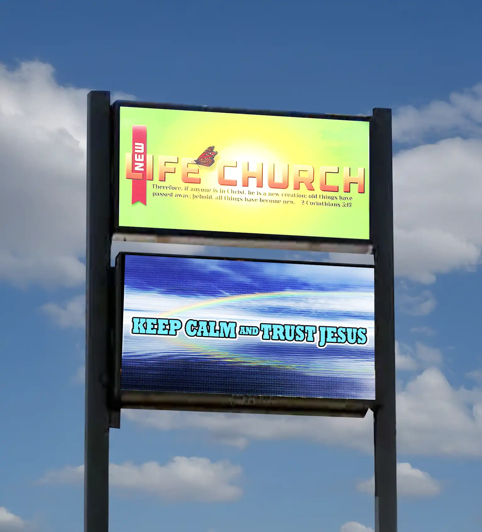 church double sided led sign