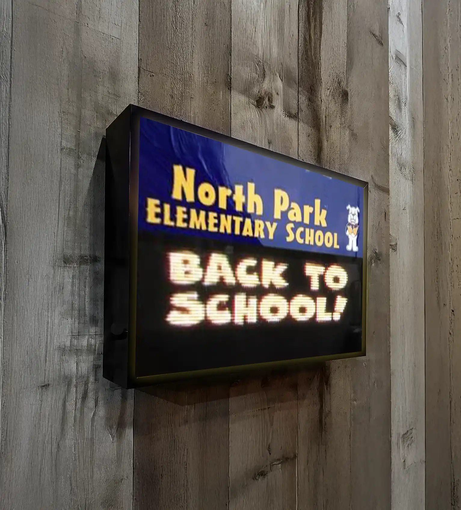 school led sign box